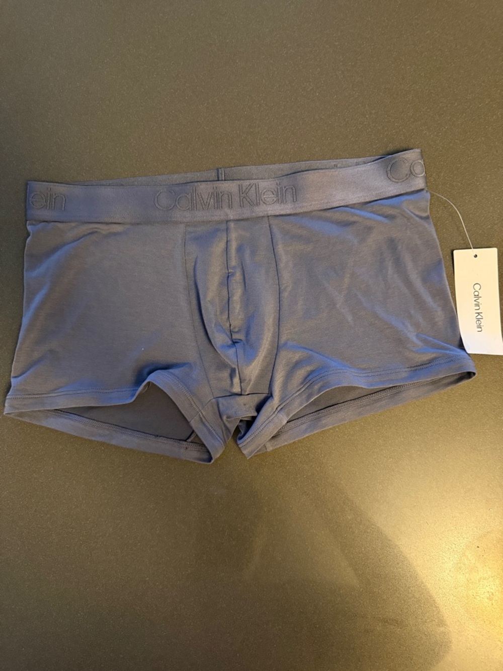 New Calvin Klein Slate Blue Stretch Boxer Briefs / Low Rise Trunk. Lyocell